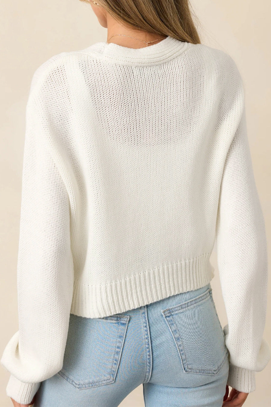 3D Floral Buttoned Knit Cardigan