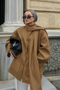 Retro British Style Wool Midi Oversized Coat