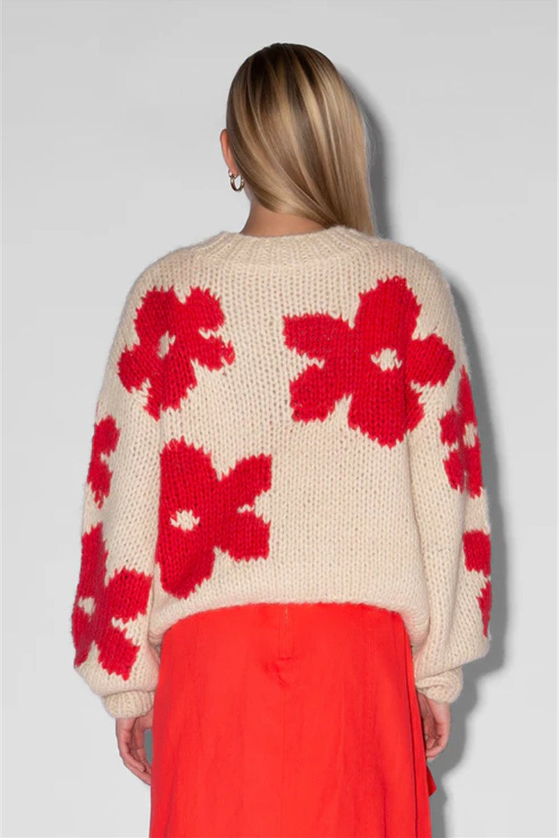 Floral Detail Pullover Sweater