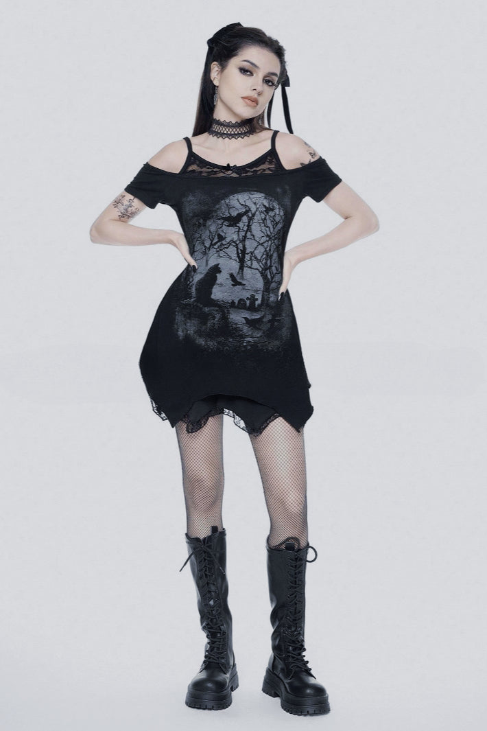 Sheer Lacework Gothic Dress