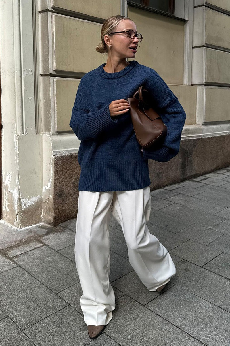 Casual Solid Pullover Sweater