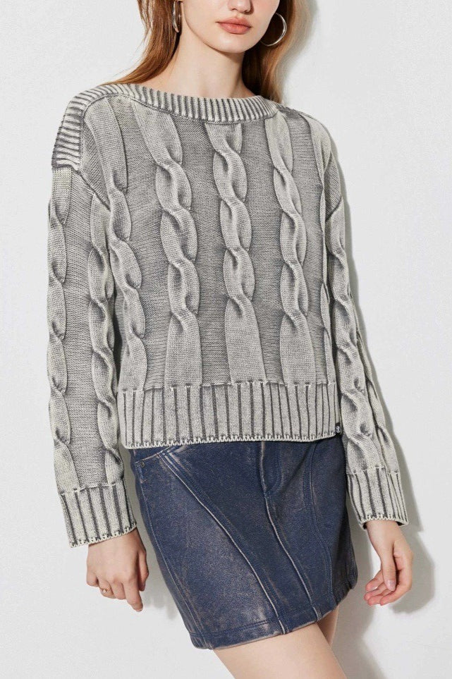 Classic Cable Off Shoulder Sweater