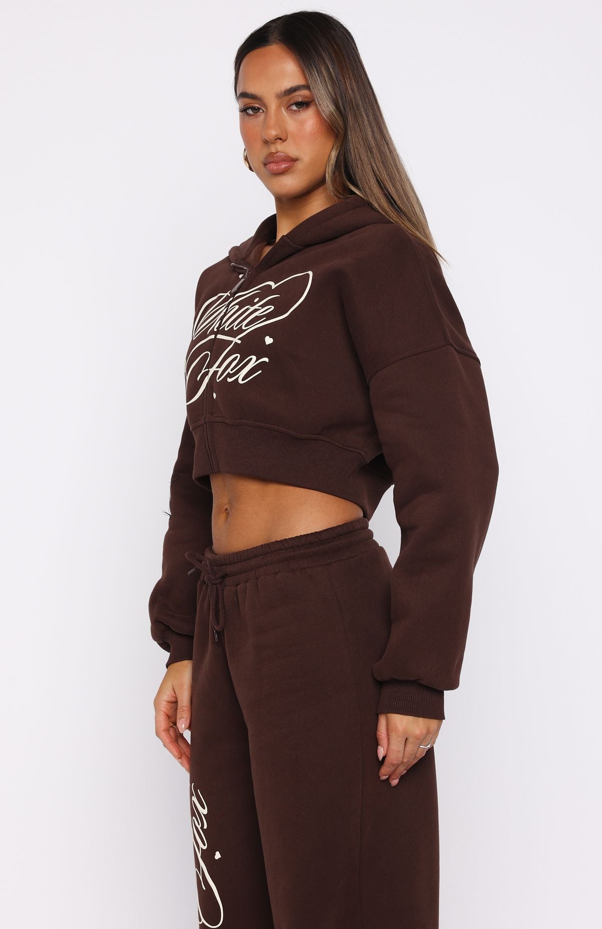 Love You Regardless Cropped Chocolate Hoodie