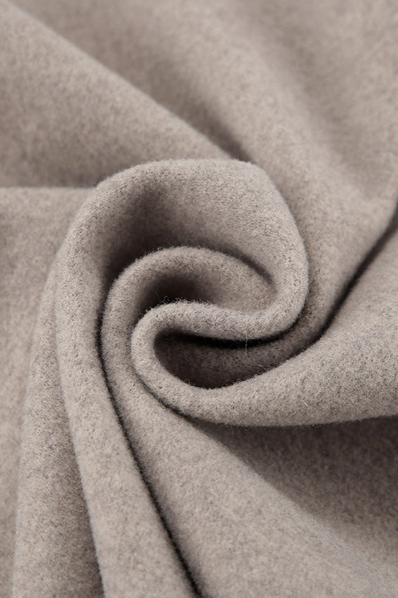 Retro Brown V-Neck Wool Coat