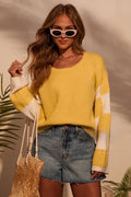 Colorblock Printed Knit Sweater