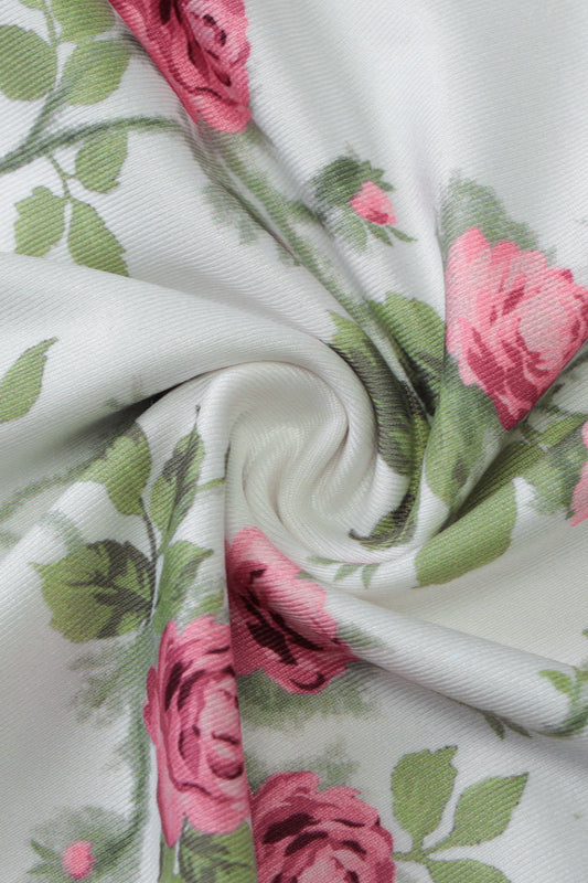 Strapless Strap Slim Waist Floral Dress