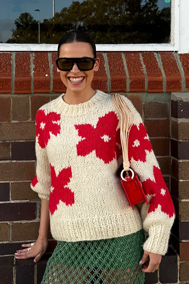 Floral Detail Pullover Sweater