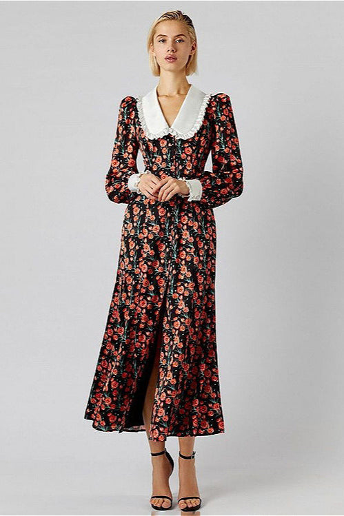 Cinched Waist Stylish Floral Dress