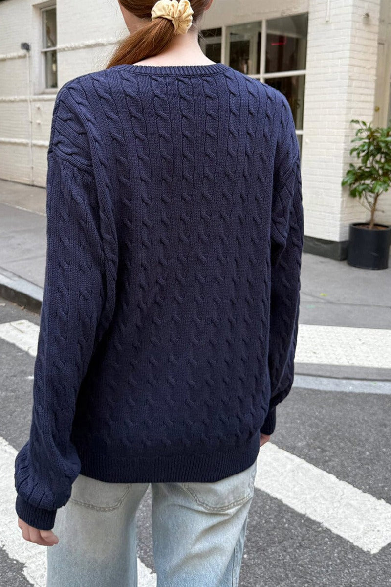 Minimal Solid Long Sleeve Sweater