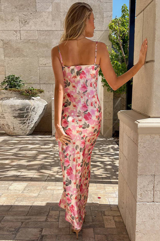 Slim Strap Printed Floral Dress