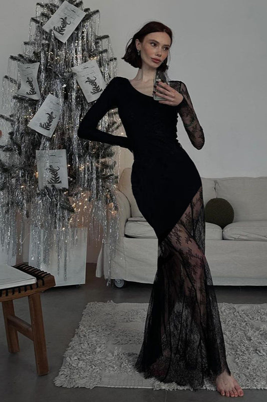 Uneven Lace Gothic Dress