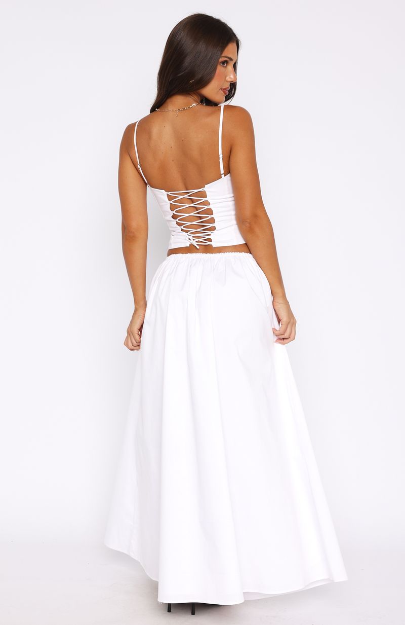Too Shy Maxi Skirt White