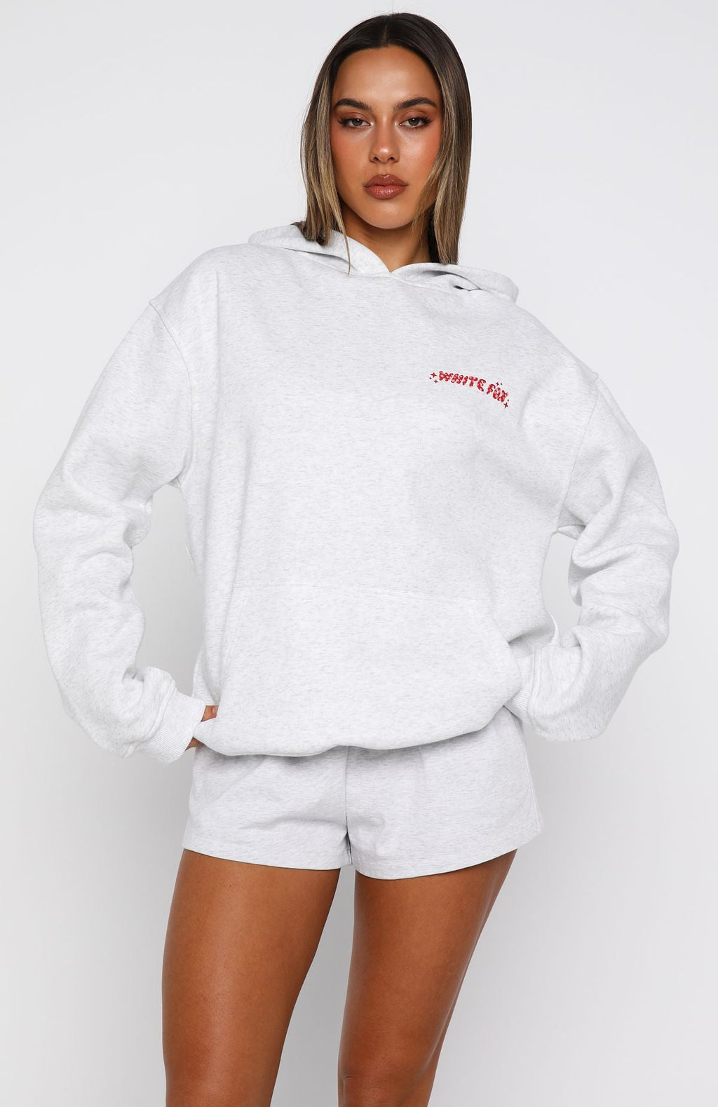 Christmas Feeling Oversized Grey Marle Hoodie