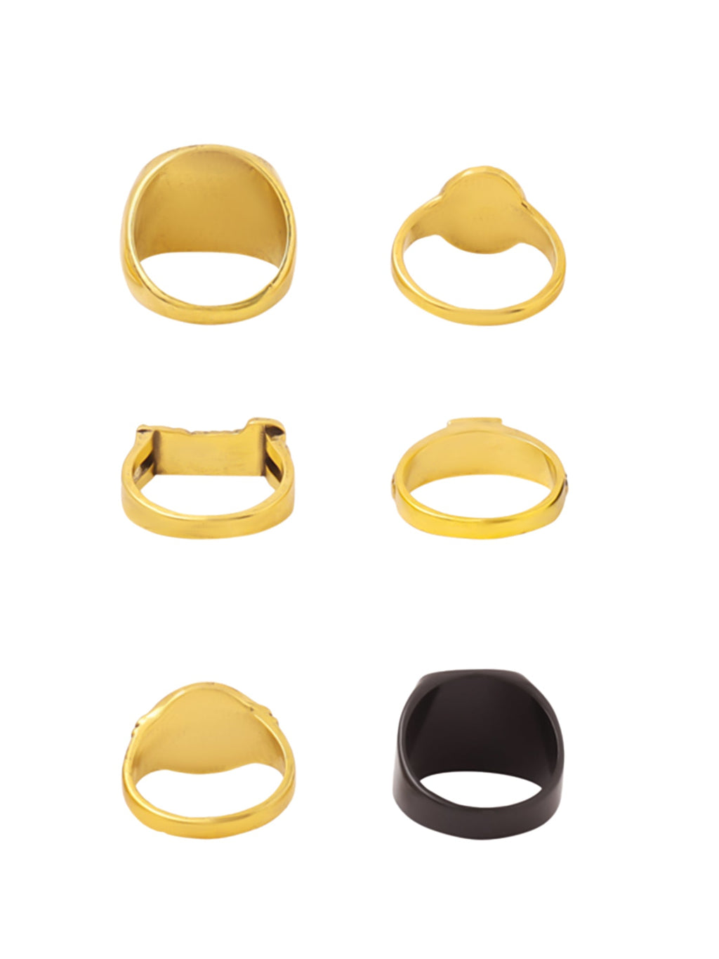 Gold Plated Six Piece Multi Color Ring