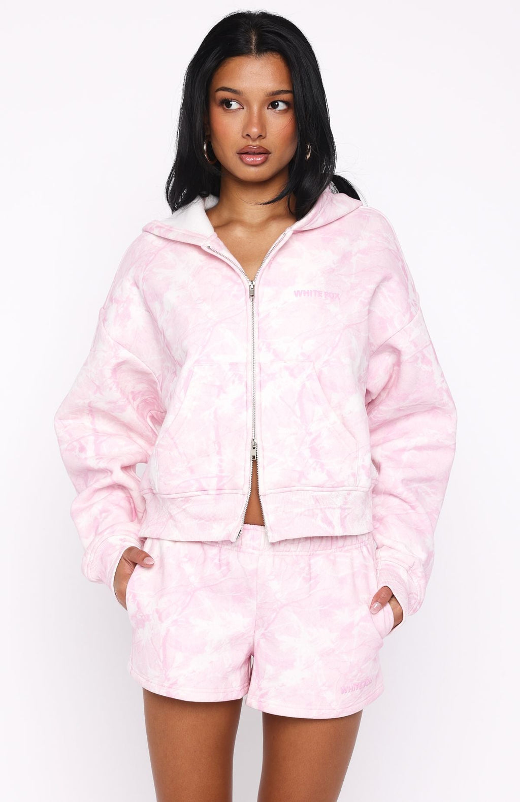 Hiding Away Boxy Pink Camo Hoodie