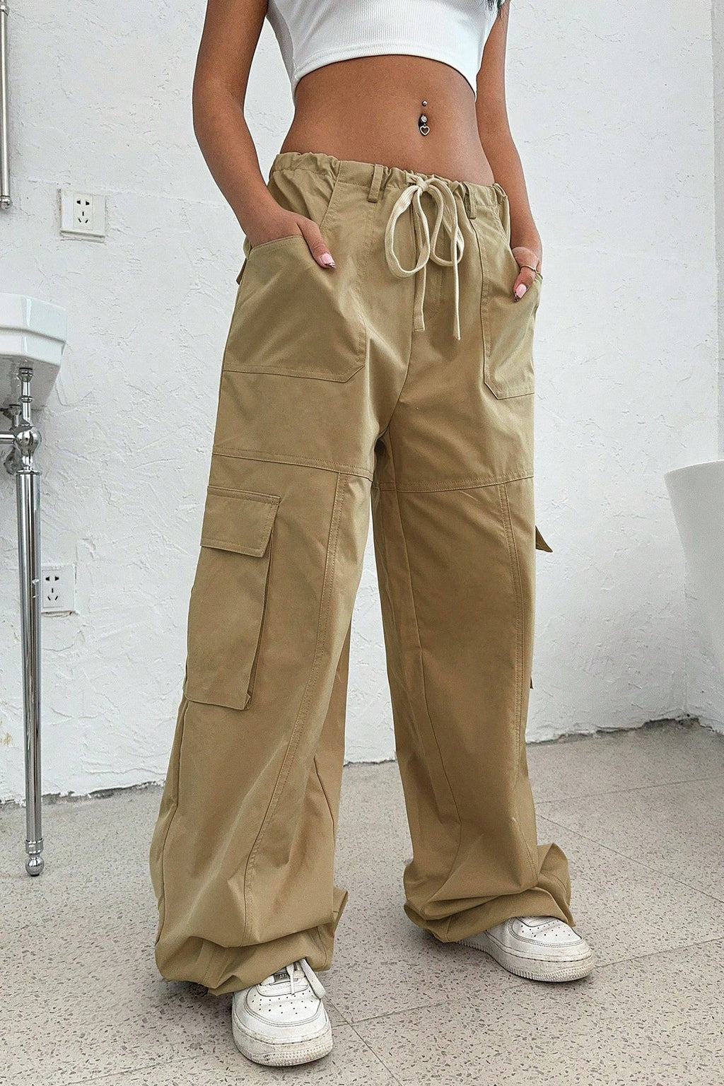 American Style Elastic Waist Utility Pant