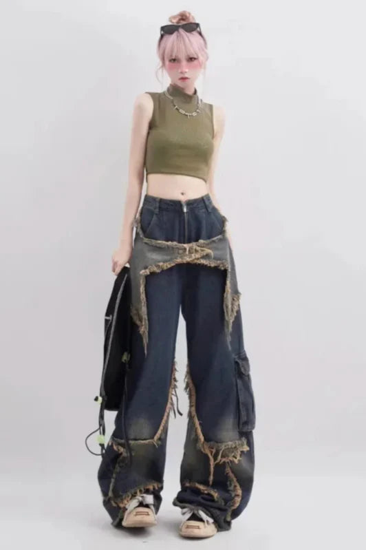 High Waist Wide Leg Workwear Jean