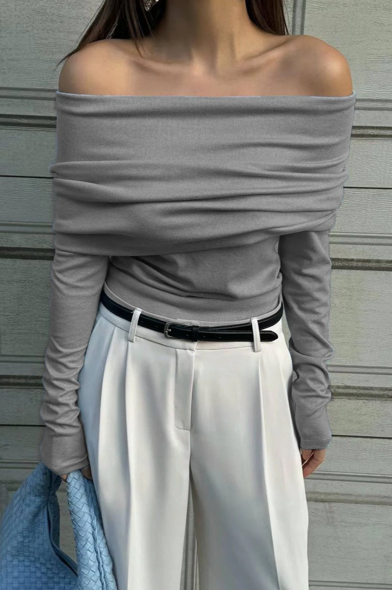 Off Shoulder Slim Fit Sweater