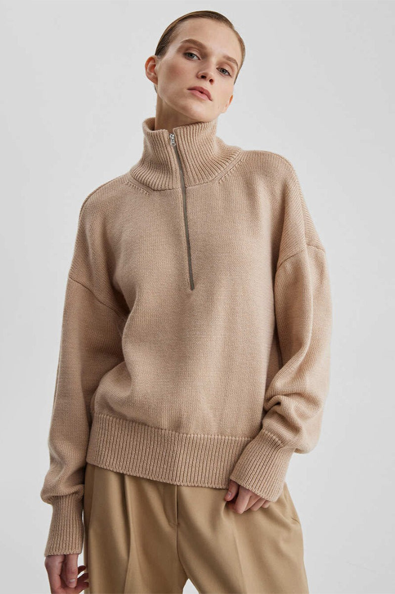 Warm Half Zip Knitted Sweater
