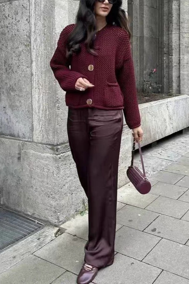 Solid Color Knit Sweater