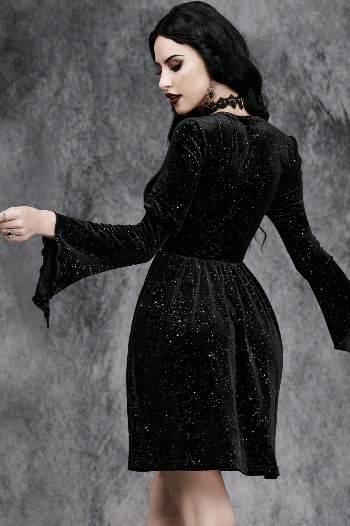 Velvet Deep V Gothic Dress