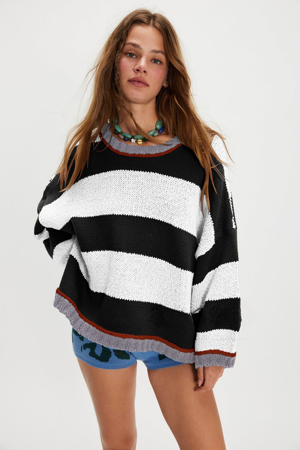 Loose Striped Pullover Sweater