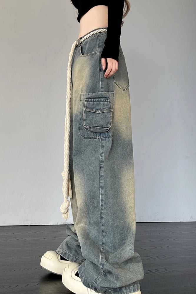 Streetwear Heart Patchwork Jean