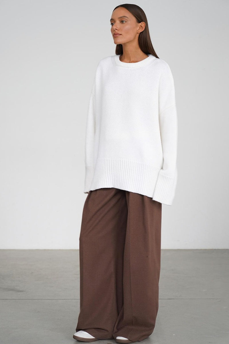 Casual Solid Pullover Sweater