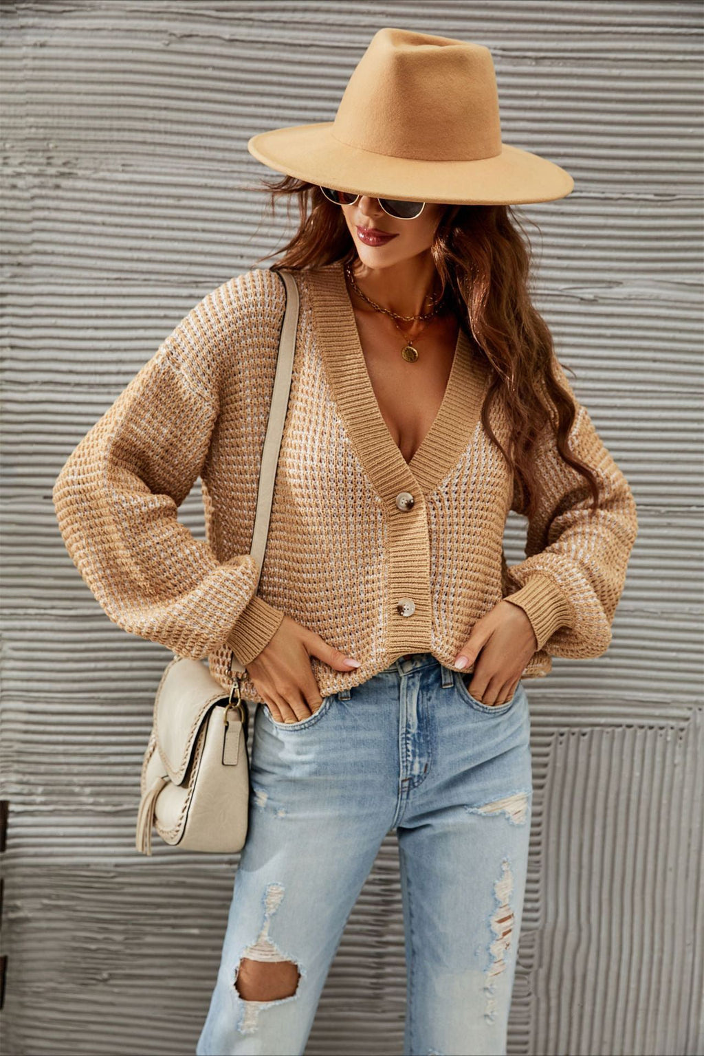 Plus Size Mesh Knit Cardigan