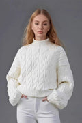 Warm Half Neck Cable Sweater