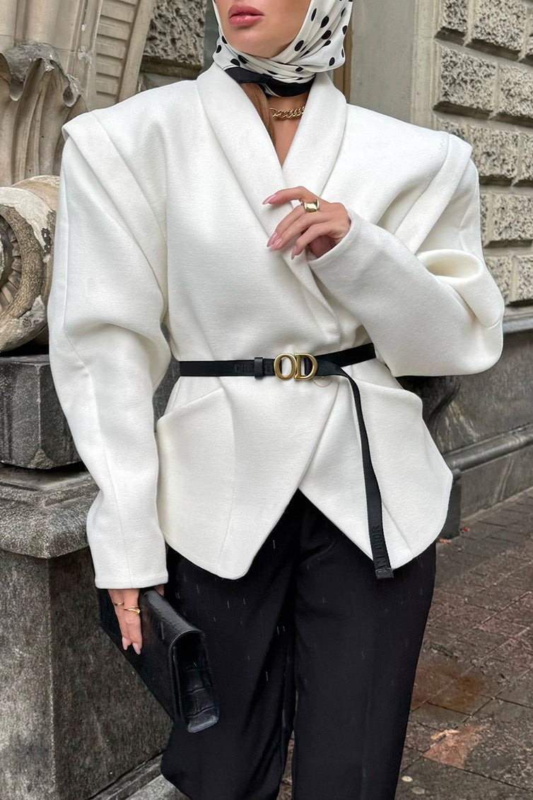 Retro Wool Blend Belted Waist Coat