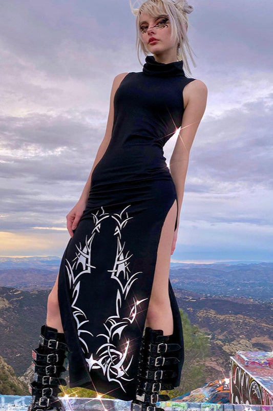 Split Hem Gothic Dress