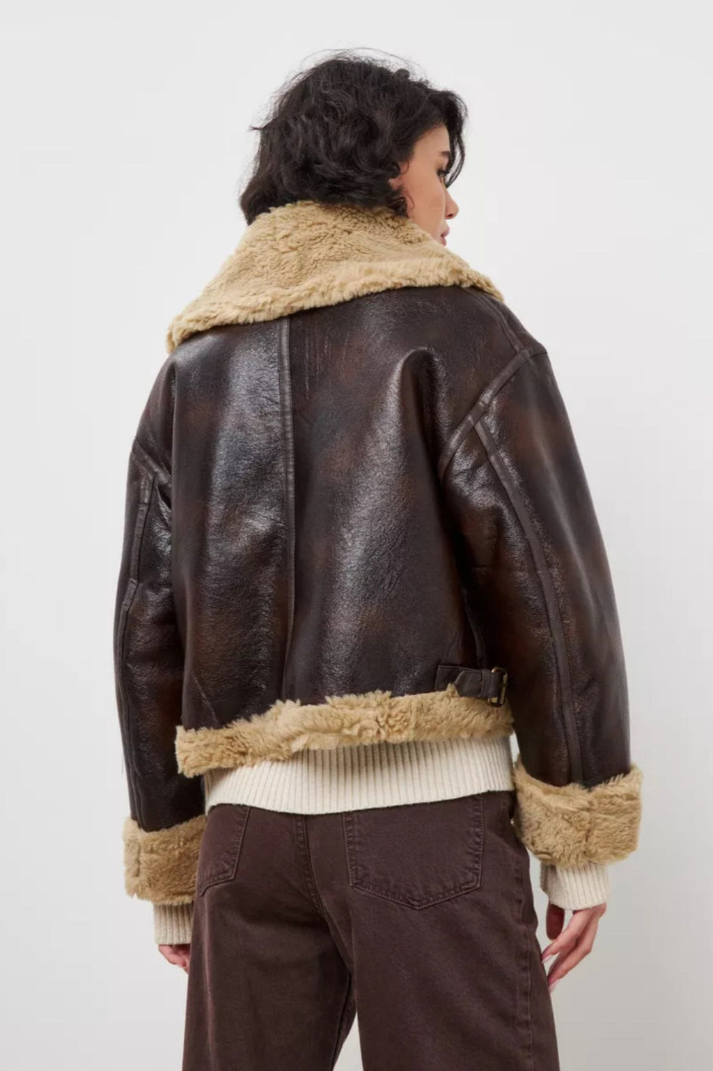 Retro Faux Fur Collared Short Coat