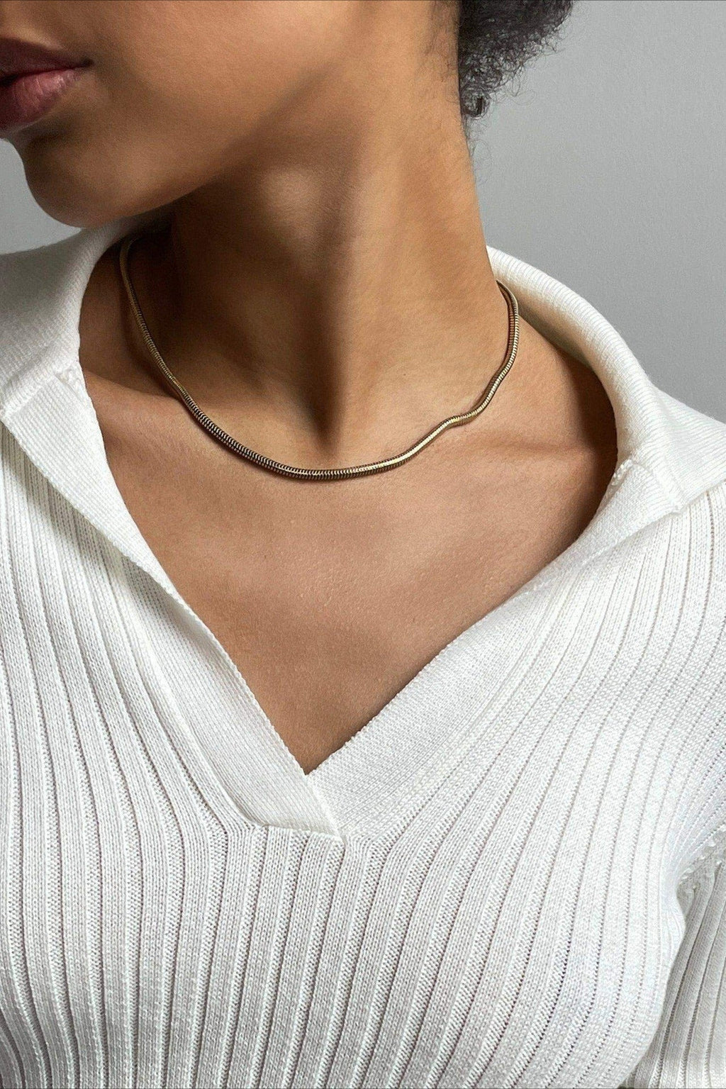 Graceful Polo Neck Knit Sweater