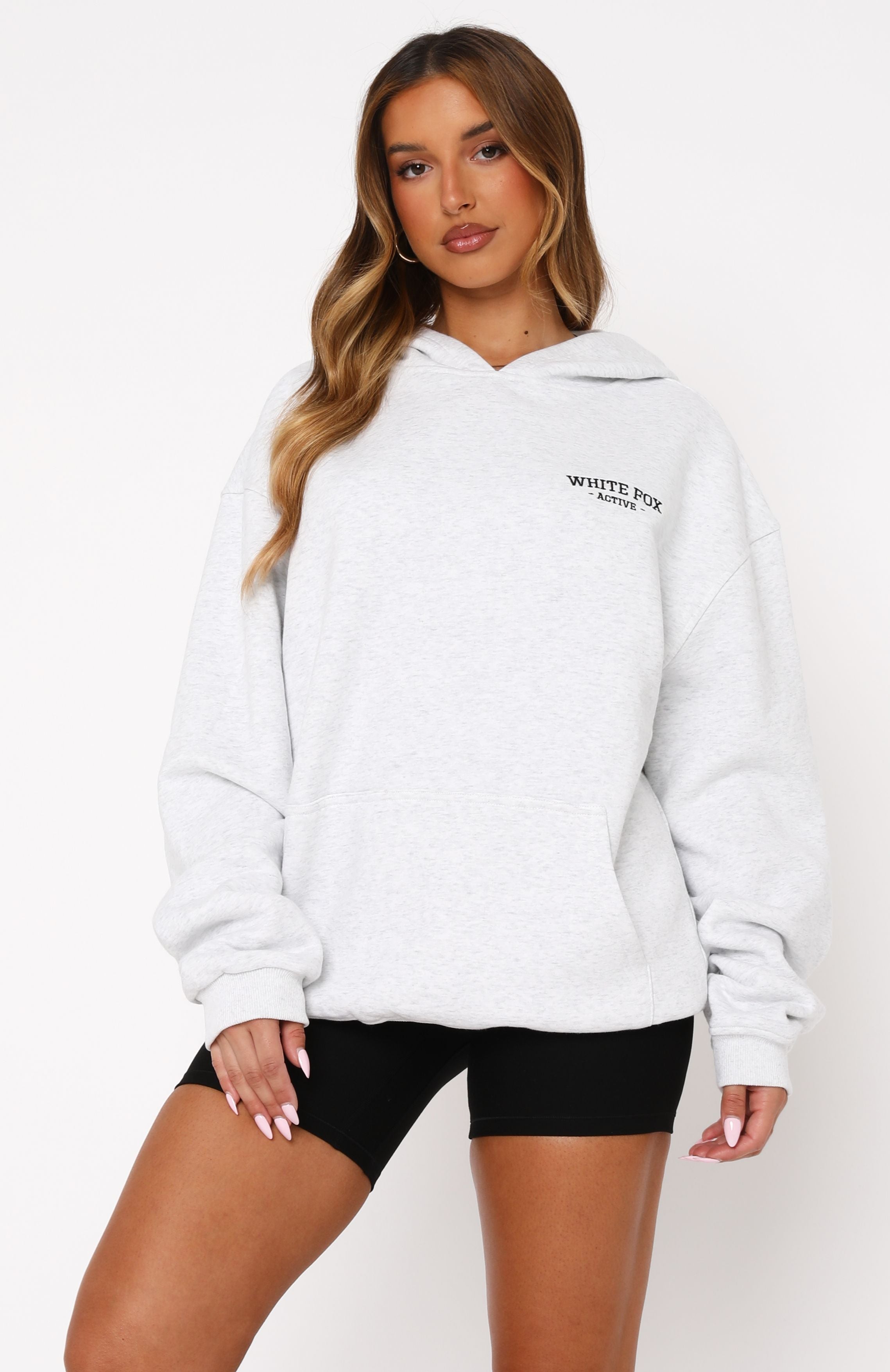 Taking Sides Oversized Grey Marle Hoodie