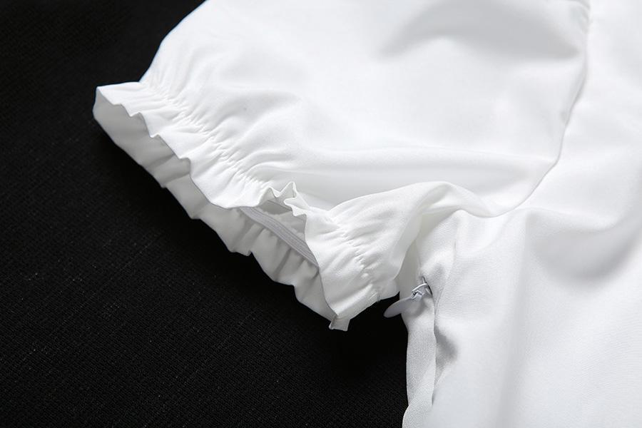 Bow Decor White Graceful Casual Mini Dress