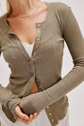 Solid One-Button Slim Knit Cardigan