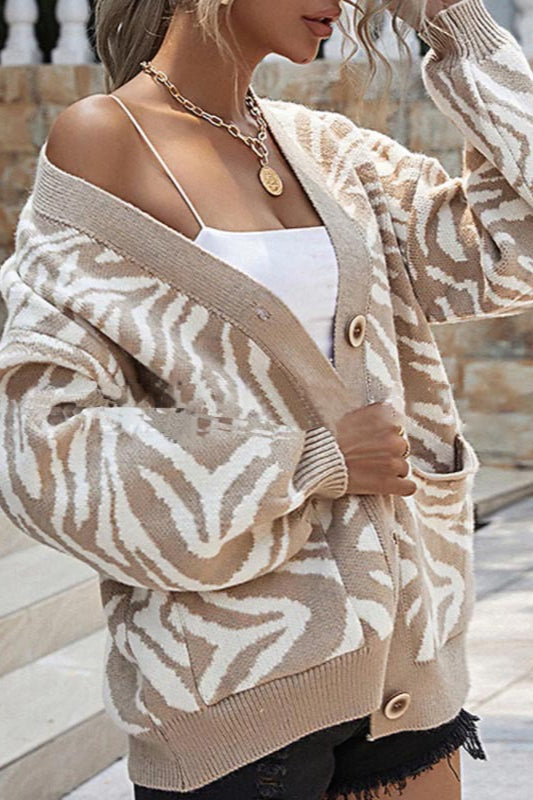 Casual Knit Animal Look Cardigan