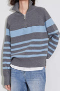 Colorblock Striped Knit Sweater