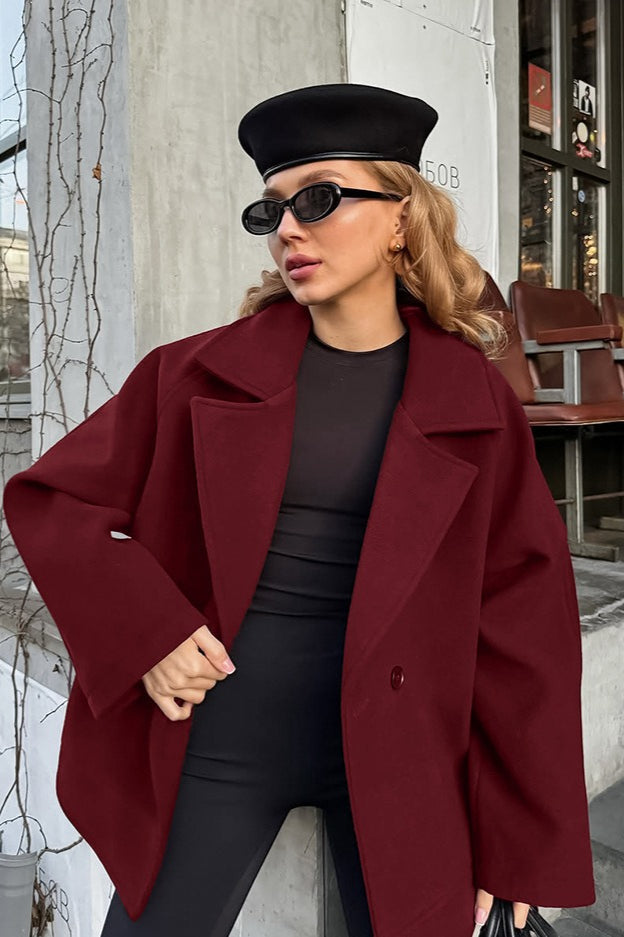 Retro Brown Belted Wool Blend Midi Coat