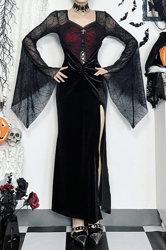 Halloween Flared Sleeve Gothic Dress