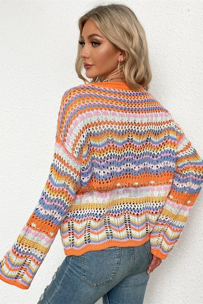 Casual Colorblock Knitted Sweater