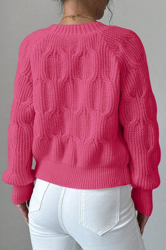 Solid Bow-Tie Long-Sleeve Knit Cardigan
