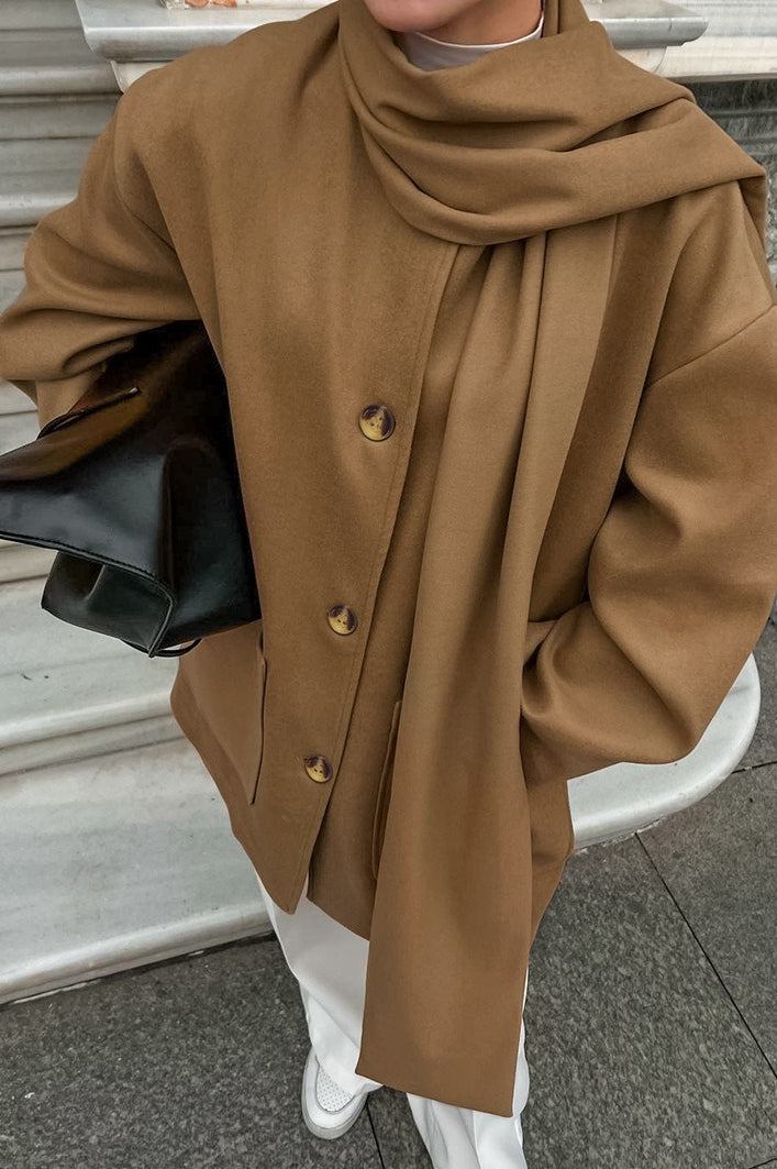 Retro British Style Wool Midi Oversized Coat