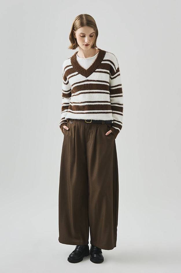 Loose V Neck Knit Sweater