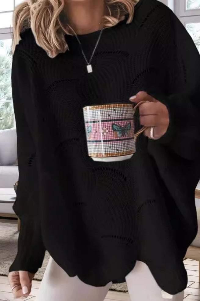 Loose Crochet Knit Sweater