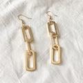 Rectangle Link Chain Silver Earring