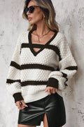 Bell Sleeve Patchwork Knit Sweater