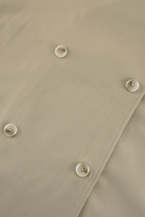 Retro Khaki Belted Trench Midi Coat