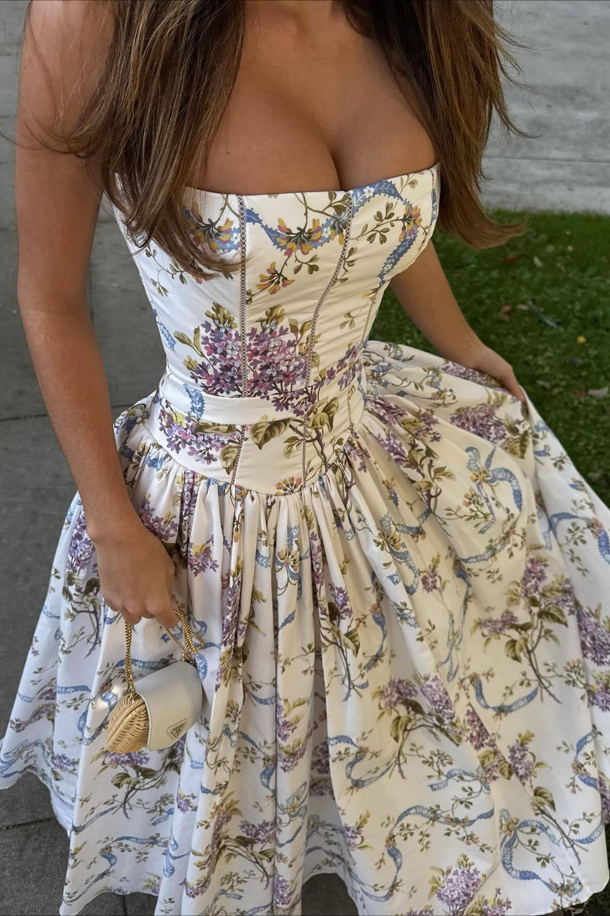 Alluring Cami Fitted Waist Floral Dress